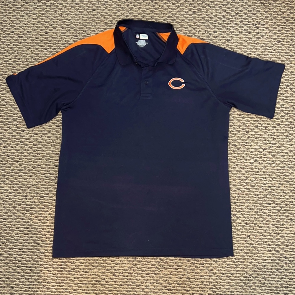 NFL Team Apparel Men's XL Chicago Bears Football Short Sleeve Polo Shirt